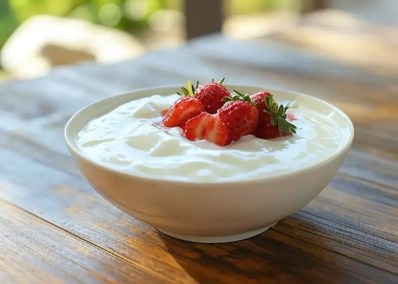 Yogur griego, fuente de proteínas con aminoácidos esenciales y probióticos