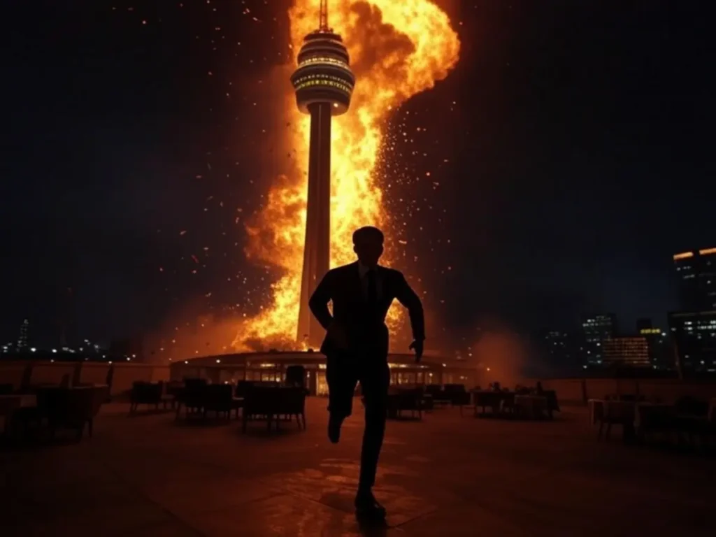 Explosión de torre en el tráiler de Destino Final 6