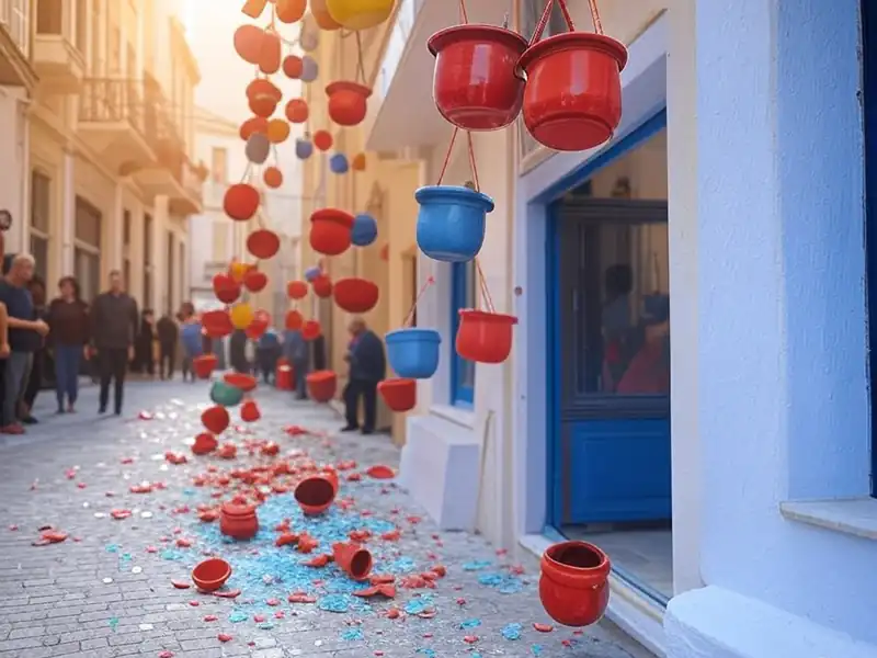 Semana Santa en el mundo: Un viaje por las tradiciones más fascinantes 2 Lanzamiento de ollas en Corfú durante Semana Santa