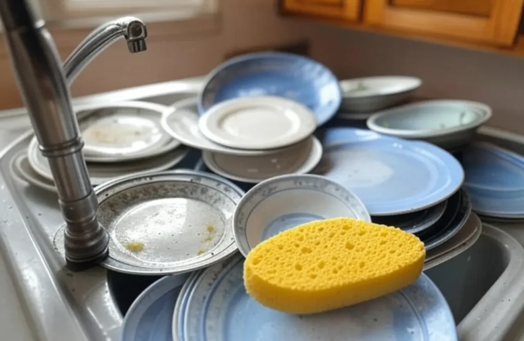 Esponja de cocina con gérmenes