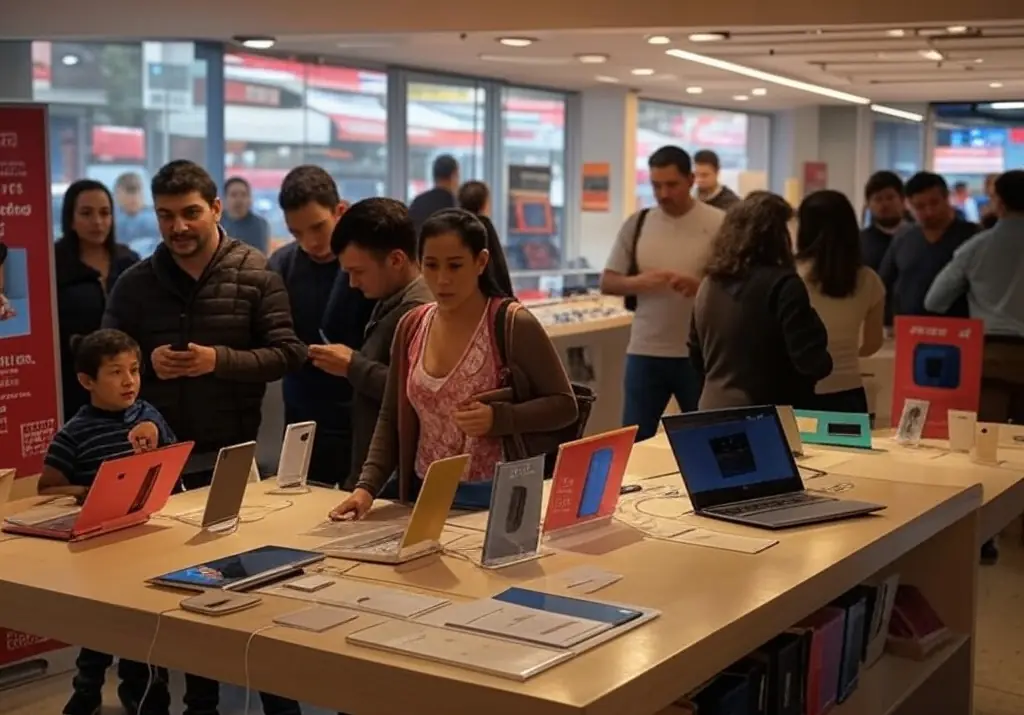 Trump exonera celulares y computadoras de los aranceles: ¿Qué significa para Colombia? 3 Consumidores colombianos compran celulares tras exención de aranceles